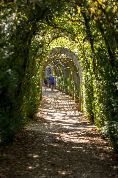 Dordoña Francia Septiembre 2018 Túnel Vegetal Los Jardines Los Jardines —  Fotos de Stock