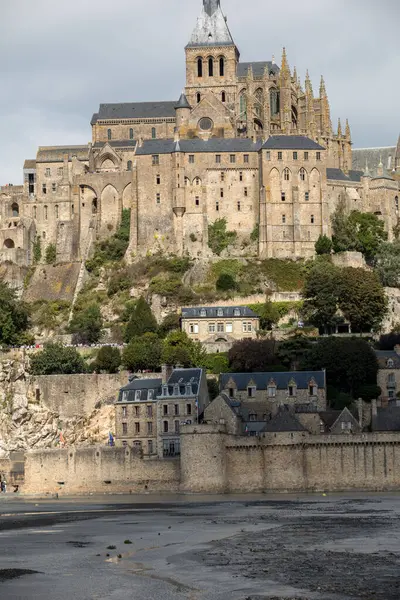 Mont Saint Michel Ilha Com Famosa Abadia Normandia França — Fotografia de Stock