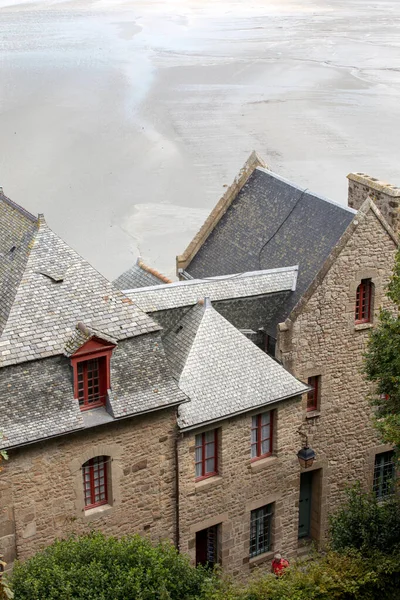 Mont Saint Michel Francia Septiembre 2018 Antiguos Edificios Del Casco —  Fotos de Stock