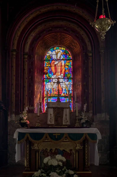 Rocamadour Francja Września 2018 Kaplica Matki Bożej Bazylice Sauveura Wtapia — Zdjęcie stockowe