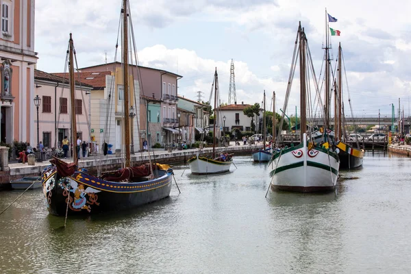 Cesenatico Emilia Romagna Włochy Września 2019 Kanał Portowy Zaprojektowany Przez — Zdjęcie stockowe