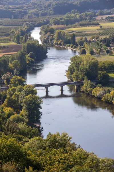 Άποψη Του Ποταμού Dordogne Και Της Κοιλάδας Dordogne Από Τείχη — Φωτογραφία Αρχείου