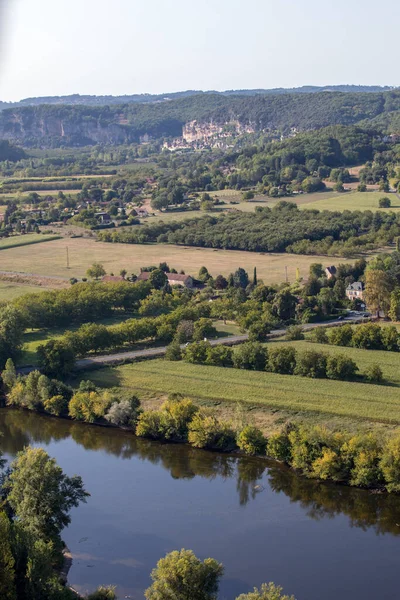 Blick Auf Den Fluss Dordogne Und Das Dordogne Tal Von — Stockfoto