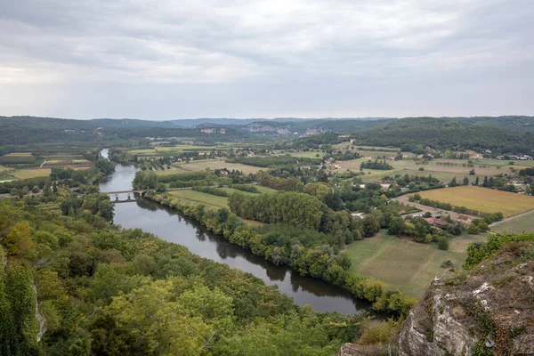 Uitzicht Dordogne Vallei Van Dordogne Vanaf Muren Van Oude Stad — Stockfoto