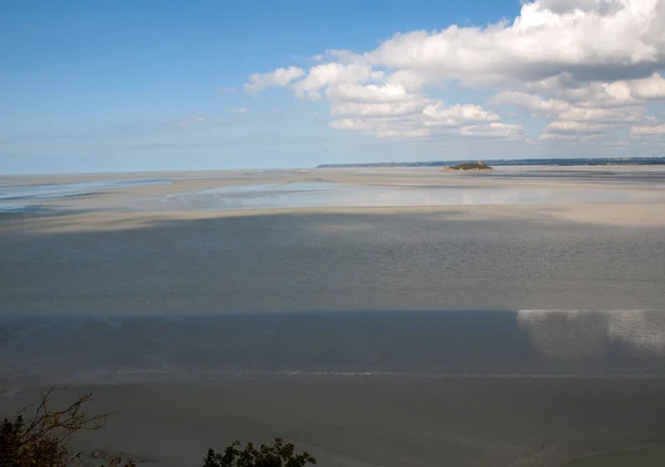 Low Tide Bay Front Mont Saint Michel Normandy France — Stock Photo, Image