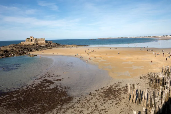 Saint Malo França Setembro 2018 Estrelas Praia Saint Malo Brittany — Fotografia de Stock