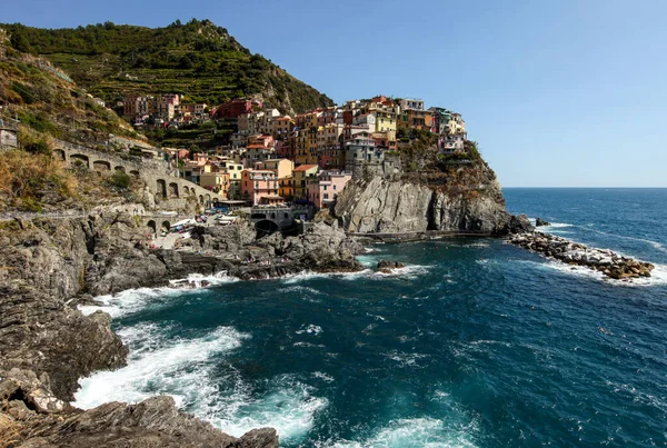 Манарола Одне Міст Cinque Terre Італії — стокове фото