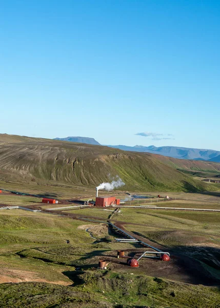 Zlanda Daki Jeotermal Enerji Santrali Ekolojik Olarak Temiz Yenilenebilir Enerji — Stok fotoğraf