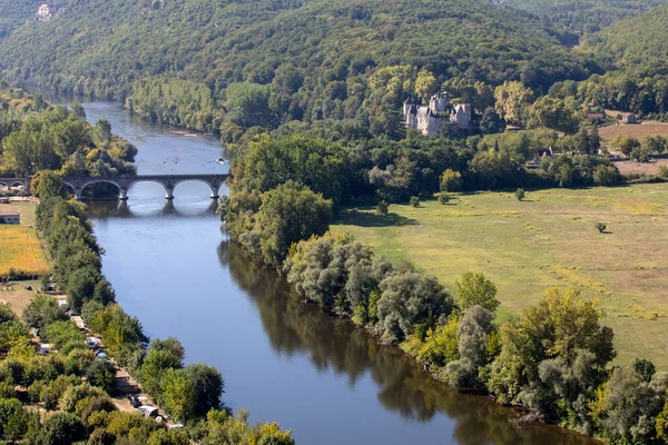 Άποψη Της Κοιλάδας Του Ποταμού Dordogne Από Κάστρο Beynac Cazenac — Φωτογραφία Αρχείου