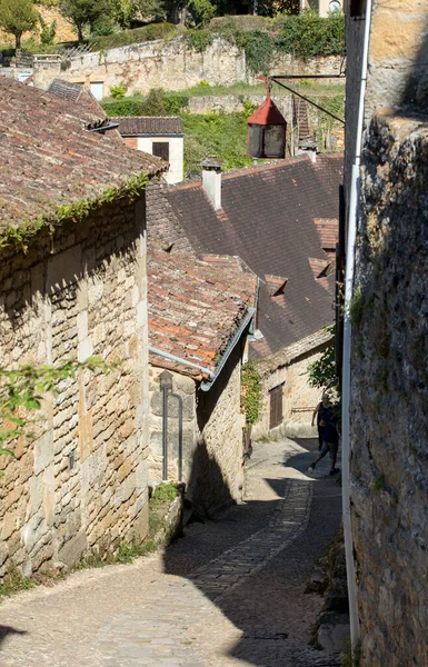 Beynac Cazenac Térképén Franciaország Szeptember 2018 Tipikus Francia Városkép Ősi — Stock Fotó