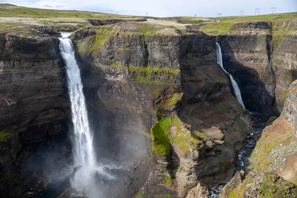 Vista Paisagem Cachoeira Haifoss Islândia — Fotografia de Stock