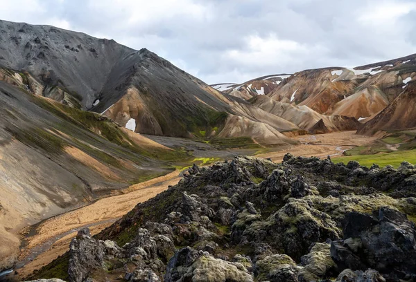 Ηφαίστεια Βουνά Landmannalaugar Fjallabak Nature Reserve Ισλανδία — Φωτογραφία Αρχείου