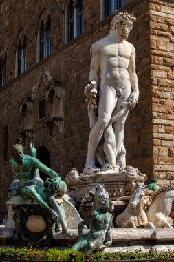 Bartolomeo Ammannati 'nin Neptün Çeşmesi, Piazza della Signoria, Floransa, İtalya