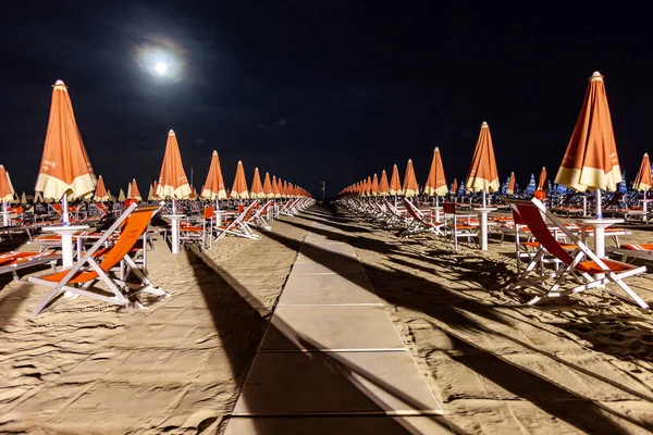 Deserted Beach Lido Camaiore Seaside Resort Liked Italians Tuscany Italy — Stock Photo, Image