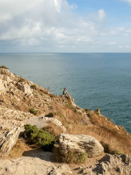 Pointe Grouin Cancale Szmaragdowe Wybrzeże Bretania Francja — Zdjęcie stockowe