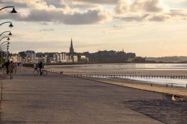 Saint-Malo, Fransa - 16 Eylül 2018: Saint Malo, Fransa, Ille et Vilaine, Brittany, Fransa,