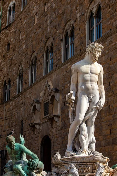 Fonte Neptuno Por Bartolomeo Ammannati Piazza Della Signoria Florença Itália — Fotografia de Stock