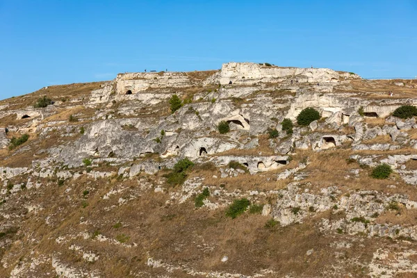 View Gravina River Canyon Park Rupestrian Churches Matera Houses Caves — стоковое фото