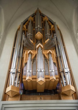 Reykjavik, İzlanda - 17 Temmuz 2017: Hallgrimskirkja Kilisesi, Reykjavik, İzlanda 