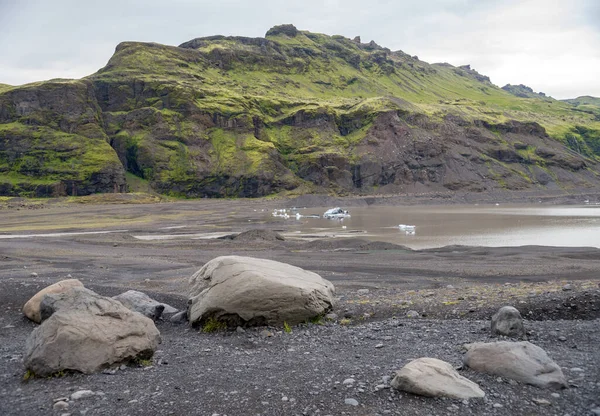 Paisagem Nas Proximidades Glaciar Svinafellsjokull Parte Glaciar Vatnajokull Parque Nacional — Fotografia de Stock