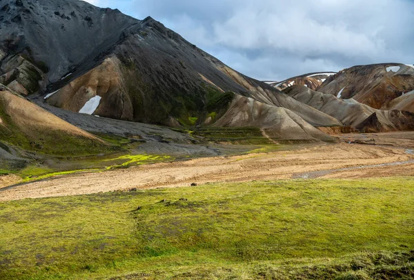 Wulkaniczne Góry Landmannalaugar Rezerwacie Przyrody Fjallabak Islandia — Zdjęcie stockowe