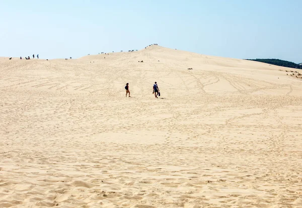 Dune Pilat Γαλλία Σεπτεμβρίου 2018 Άνθρωποι Στον Αμμόλοφο Pilat Τον — Φωτογραφία Αρχείου