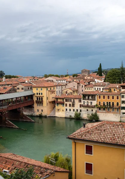 Bassano Del Grappa Italië September 2019 Houten Overdekte Brug Ponte — Stockfoto