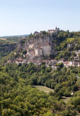 Rocamadour, Piskoposluk şehri ve Kutsal Bakire Meryem, Lot, Midi-Pyrenees, Fransa 'nın kutsal mabedi