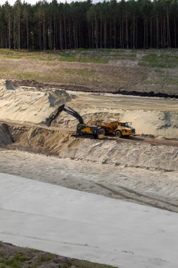 Vistula Spit, Polonya - 11 Eylül 2010: Polonya 'da resmi adı Nowy Swiat kanalı olan Vistula Spit kanalının yapımı