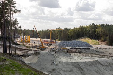 Vistula Spit, Polonya - 11 Eylül 2010: Polonya 'da resmi adı Nowy Swiat kanalı olan Vistula Spit kanalının yapımı