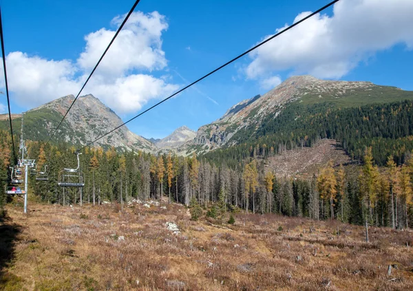 Strbskie Pleso Eslovaquia Octubre 2018 Telesilla Strbske Pleso Solisko Los — Foto de Stock