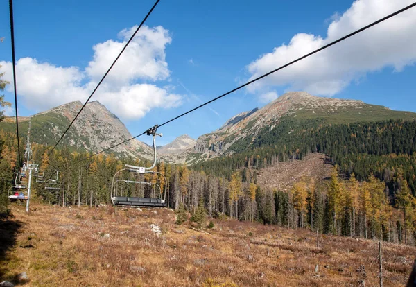 Strbskie Pleso Slovakia October 2018 Chairlift Strbske Pleso Solisko High — Stock Photo, Image