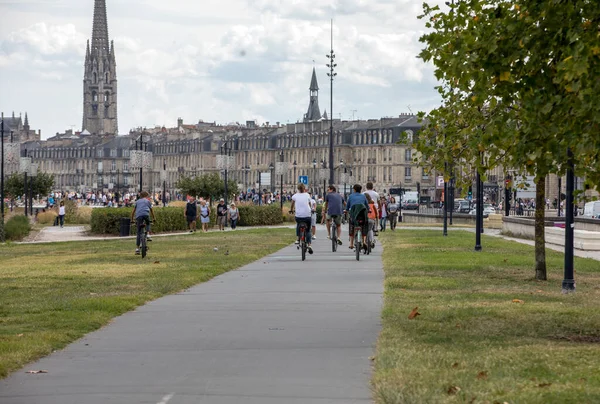 Bordeaux Frankreich September 2018 Menschenmenge Quai Douane Und Richelieu Bordeaux — Stockfoto