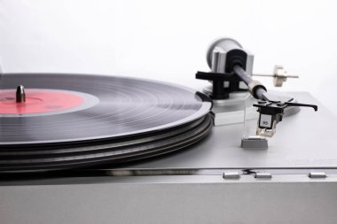 Eski 80 's kayıt pikap, gümüş