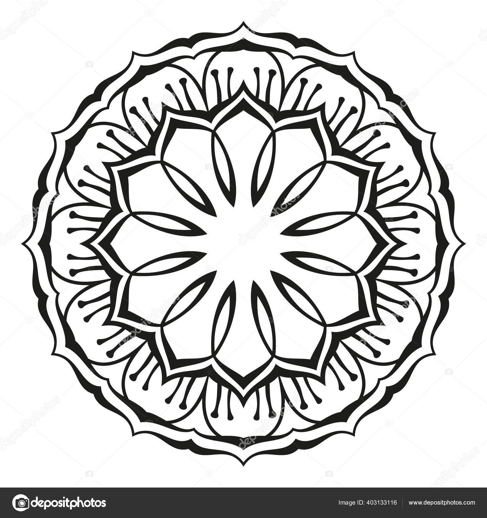 Desenho de mandala ornamental para colorir