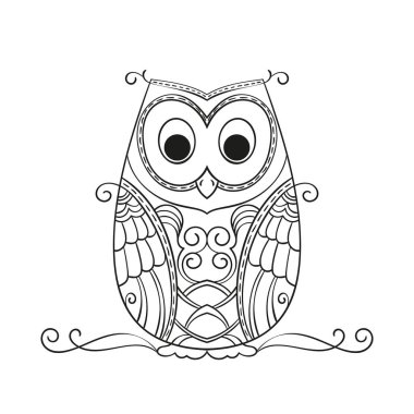 Yetişkin ve çocuk boyama kitabı için vektör el çizimi: Siyah ve beyaz zencefil sanat illüstrasyonu