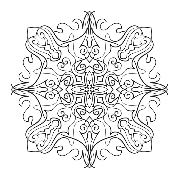 Quadratisches Ornamentales Mandala Mit Kreuz Der Mitte Isoliertes Designelement Für — Stockvektor