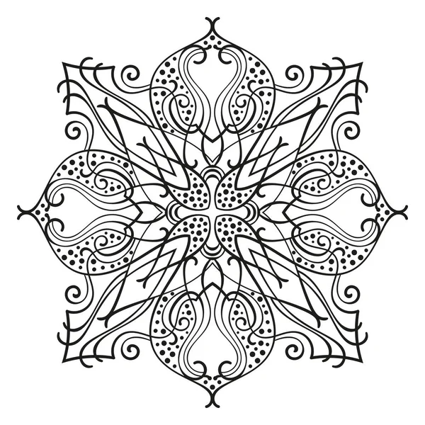 Mandala Décoratif Carré Elément Design Isolé Pour Livre Colorier Impression — Image vectorielle