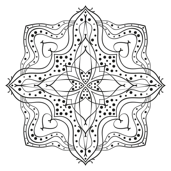 Mandala Ornamental Quadrada Com Losango Meio Elemento Design Isolado Para — Vetor de Stock