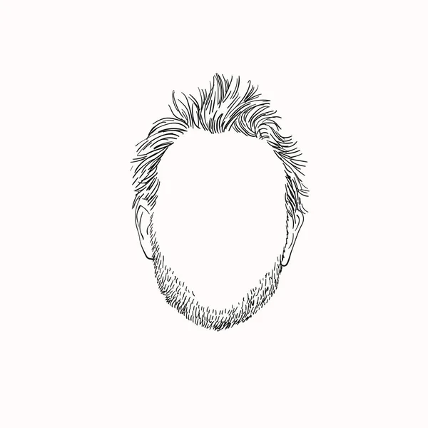 Esboço Vetorial Cabeça Homem Sem Rosto Ilustração Desenhada Mão Isolada —  Vetores de Stock