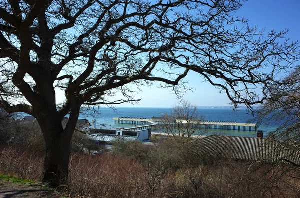 Helsingborg Suécia Abril 2018 Vista Landborgspromenaden Passarela Famosa Casa Banho — Fotografia de Stock