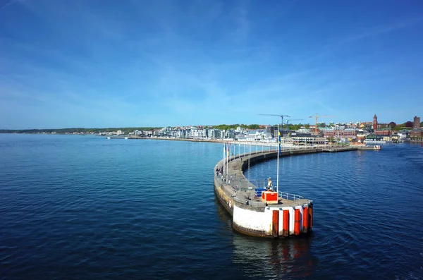 Helsingborg Švédsko Května 2018 Pohled Pobřeží Města Přístavní Parapet Trajektu — Stock fotografie