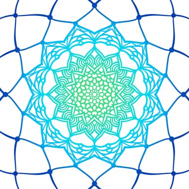 El çizimi mandala rüya yakalayıcı gradyan çok renkli arka plan, yuvarlak süs dokusu vektörü