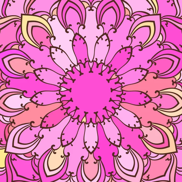 Fondo Mandala Multicolor Rosa Aleatorio Decorativo Abstracto Vector Textura Ornamental — Archivo Imágenes Vectoriales