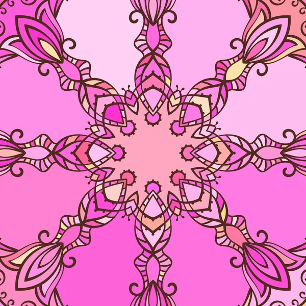 Fondo Mandala Multicolor Rosa Aleatorio Decorativo Abstracto Vector Textura Ornamental — Archivo Imágenes Vectoriales