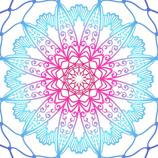 Mandala Dibujado Mano Atrapasueños Gradiente Fondo Multicolor Vector Textura Ornamental — Vector de stock