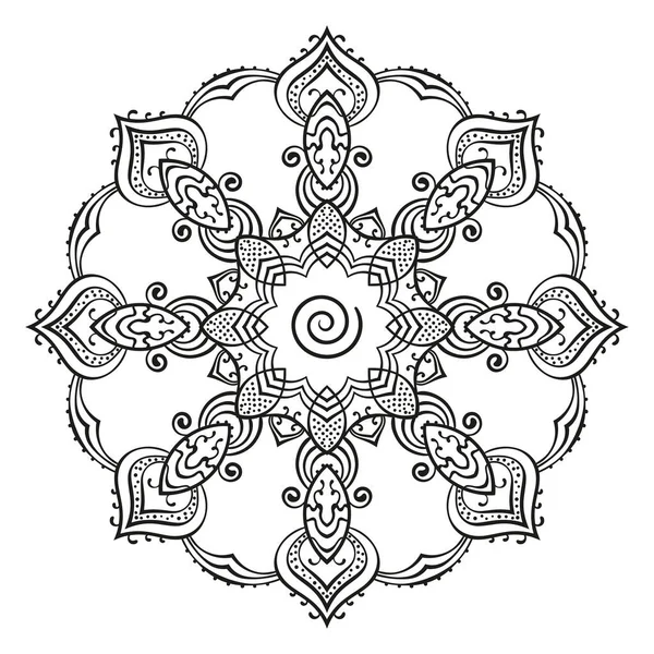 Mandala Rueda Samsara Decorativa Redonda Página Para Libro Para Colorear — Vector de stock