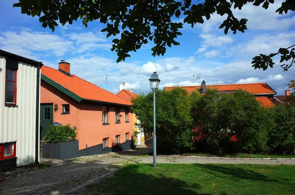 Vasteras Suecia Septiembre 2018 Pequeña Calle Casco Antiguo Ciudad Vasteras — Foto de Stock