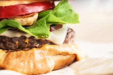 Eko kağıt yakın çekim yakın çekim ev Klasik burger