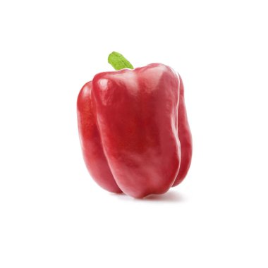 Beyaz arkaplanda kırmızı taze biber